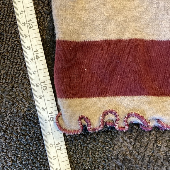 Vintage Girls Striped Burgundy & Taupe Handmade Wool Blend High Waist Pants - Picture 9 of 9